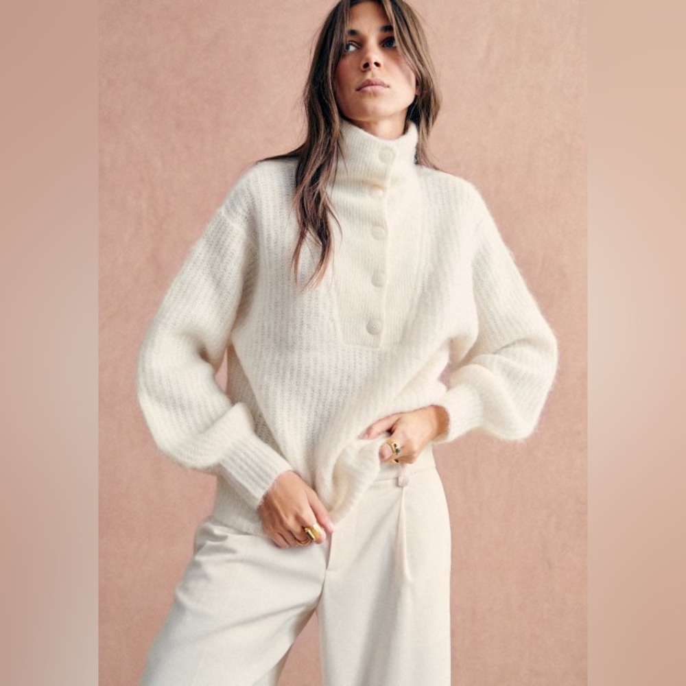 Sezane Micky jumper in ecru, size small